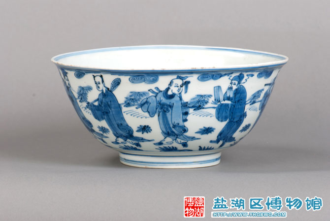 青花八仙祝寿图瓷碗