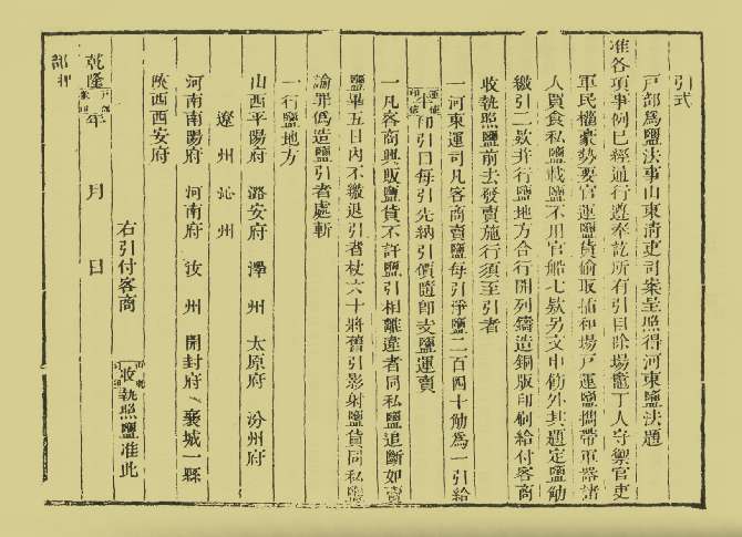 河东盐法备览—引式